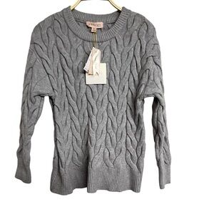 New Philosophy Grey Chunky Knit Long Sleeve Sweater‎